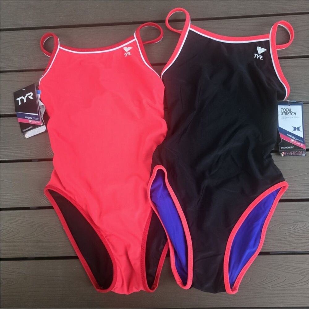 TYR Swimsuit Women's Hydra Span Reversible Diamondfit Bundle Of 2 Size 30 New